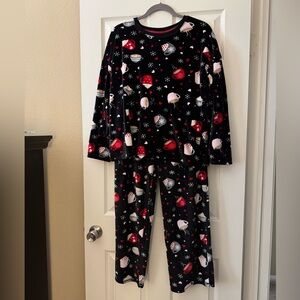 Jacklyn Intimates - Cozy Black Pajamas with Cocoa Cup Pattern